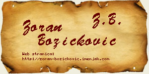 Zoran Božičković vizit kartica